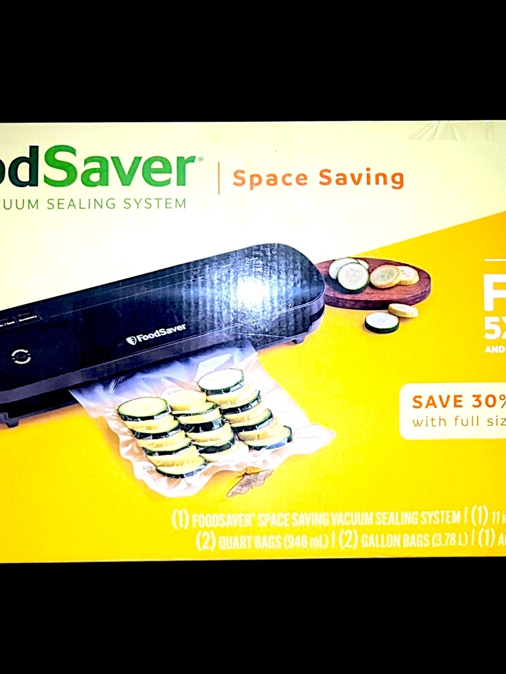NIB FoodSaver Space Saving Vacuum Sealing System - Black